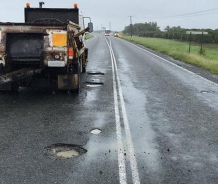 Above – geotagged photo examples of post event pothole damage requiring emergency patching