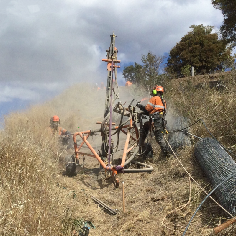 Bunya highway slope stabilisation work