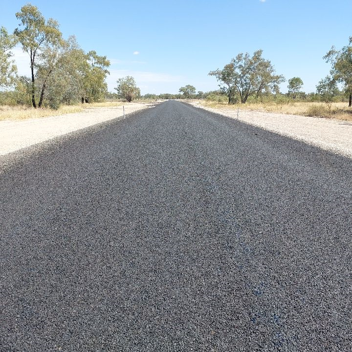 Resilient road pavement