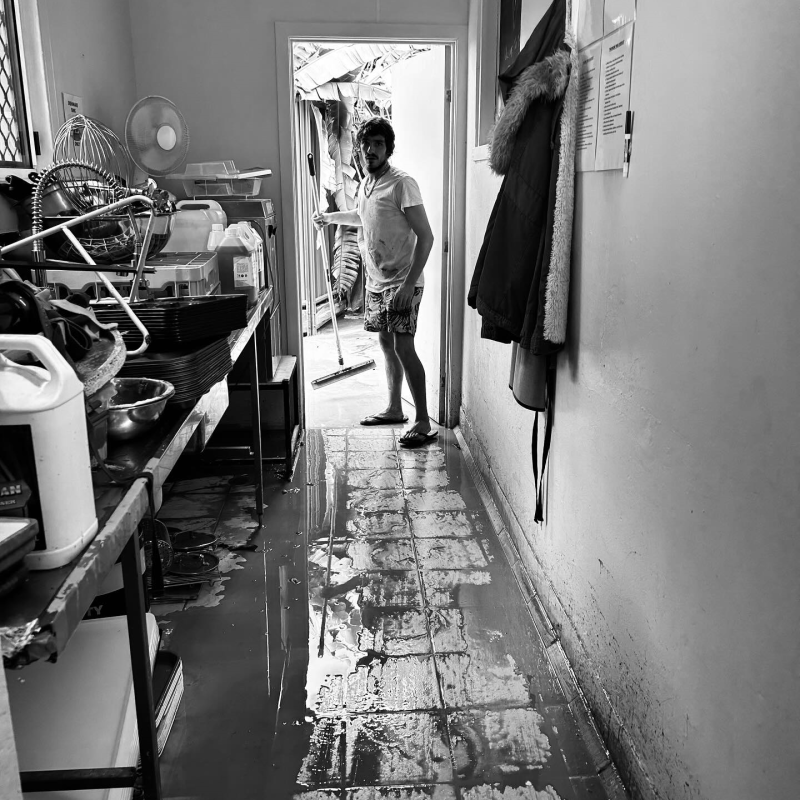 Flooded kitchen