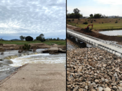 Scrub Creek Bridge Betterment before and after